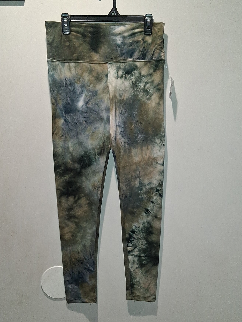 Ladies Tie-Dye Leggings - Olive & Gray